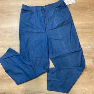 🖤5/$40! NWT Lightweight Casual Jeans Elastic Waist Straight Leg Mid Rise Size 18